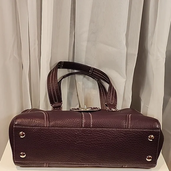 Coach Hamptons Purple Leather Satchel - Picture 9 of 12